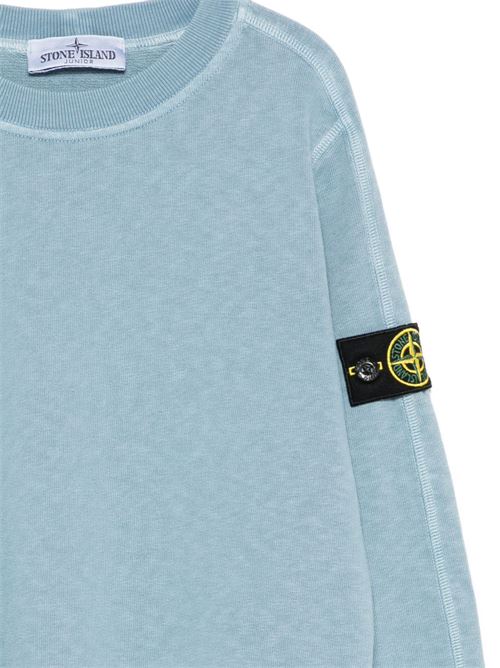 Felpa bambino Stone Island azzurra con cappuccio STONE ISLAND KIDS | 6100012S0060V014A